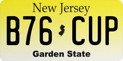 NJ license plate B76CUP