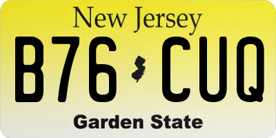 NJ license plate B76CUQ