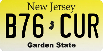 NJ license plate B76CUR