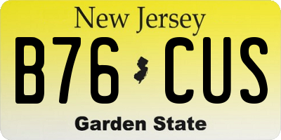 NJ license plate B76CUS
