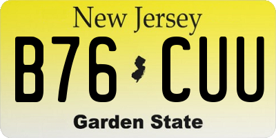 NJ license plate B76CUU