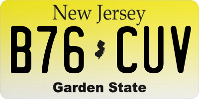 NJ license plate B76CUV