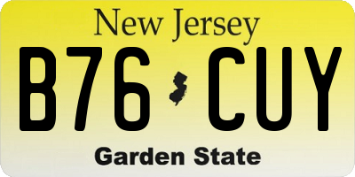 NJ license plate B76CUY