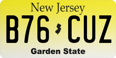 NJ license plate B76CUZ