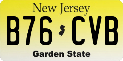 NJ license plate B76CVB