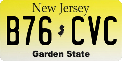 NJ license plate B76CVC