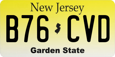 NJ license plate B76CVD