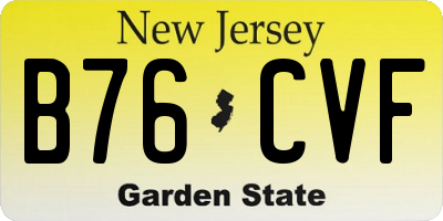 NJ license plate B76CVF