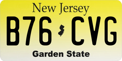 NJ license plate B76CVG