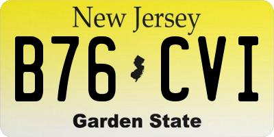 NJ license plate B76CVI