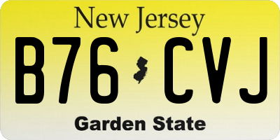 NJ license plate B76CVJ