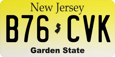 NJ license plate B76CVK