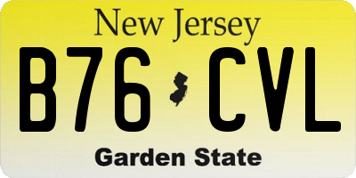 NJ license plate B76CVL