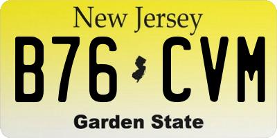 NJ license plate B76CVM