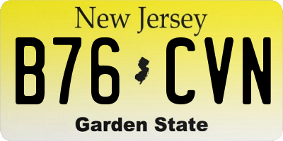 NJ license plate B76CVN