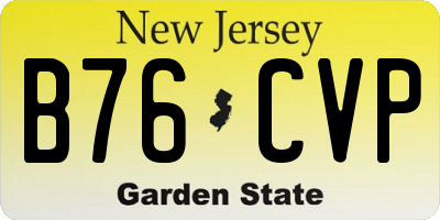NJ license plate B76CVP