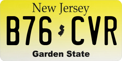 NJ license plate B76CVR
