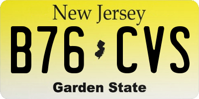 NJ license plate B76CVS