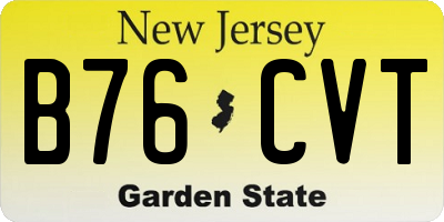 NJ license plate B76CVT