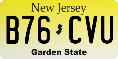 NJ license plate B76CVU