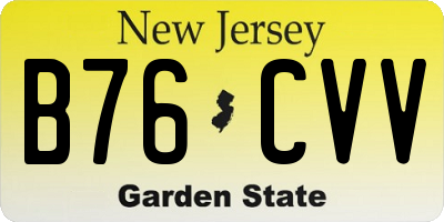 NJ license plate B76CVV