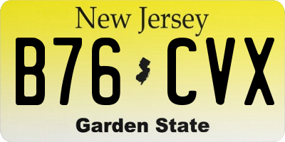 NJ license plate B76CVX