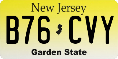 NJ license plate B76CVY