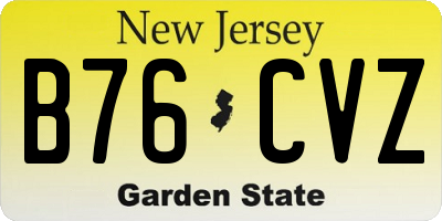 NJ license plate B76CVZ