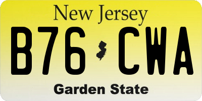 NJ license plate B76CWA