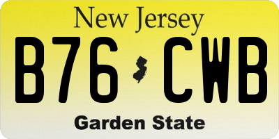 NJ license plate B76CWB