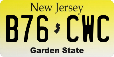 NJ license plate B76CWC