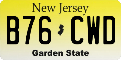 NJ license plate B76CWD