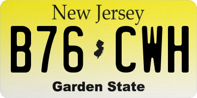 NJ license plate B76CWH