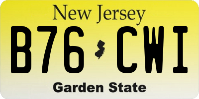 NJ license plate B76CWI