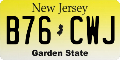 NJ license plate B76CWJ