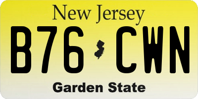 NJ license plate B76CWN