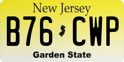 NJ license plate B76CWP