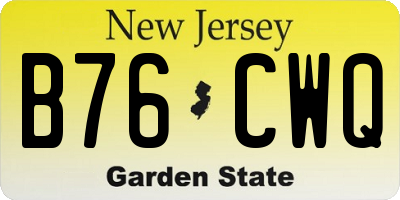 NJ license plate B76CWQ