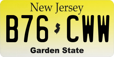 NJ license plate B76CWW