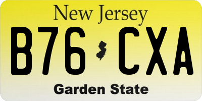 NJ license plate B76CXA