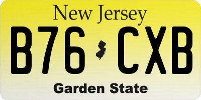 NJ license plate B76CXB