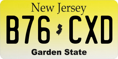 NJ license plate B76CXD