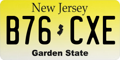NJ license plate B76CXE