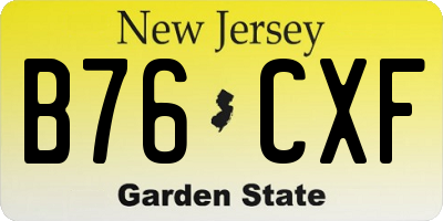 NJ license plate B76CXF
