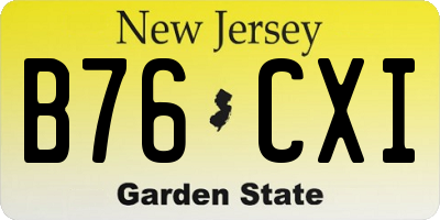 NJ license plate B76CXI