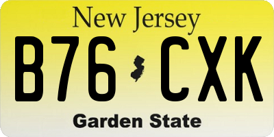 NJ license plate B76CXK