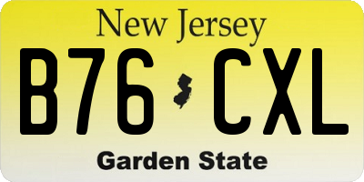 NJ license plate B76CXL