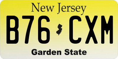 NJ license plate B76CXM