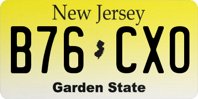 NJ license plate B76CXO