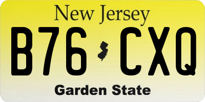 NJ license plate B76CXQ